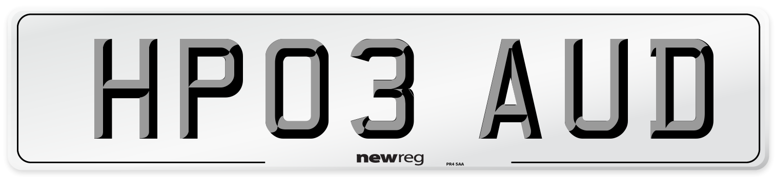 HP03 AUD Number Plate from New Reg